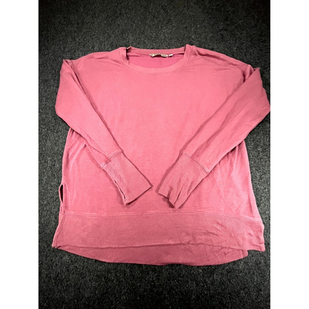 Athleta Sweatshirt Womens Small Pink Coaster Luxe Thumbholes Sleeve Crewneck